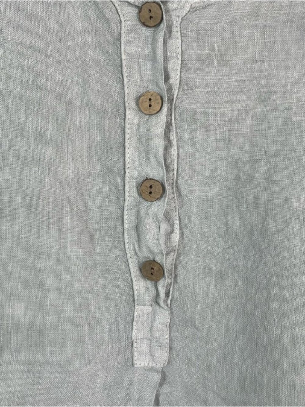 Made in Italy Linen Tunic Top Grey Floral Lagenlook Boho Oversized One Size - Picture 8 of 14